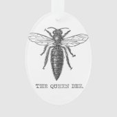Queen Bee Bug Insect Antiek Illustratie Ornament (voorkant)
