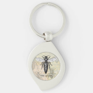 Queen Bee Bug Insect Antiek Illustratie Sleutelhanger