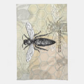 Queen Bee Bug Insect Antiek Illustratie Theedoek (Verticaal)
