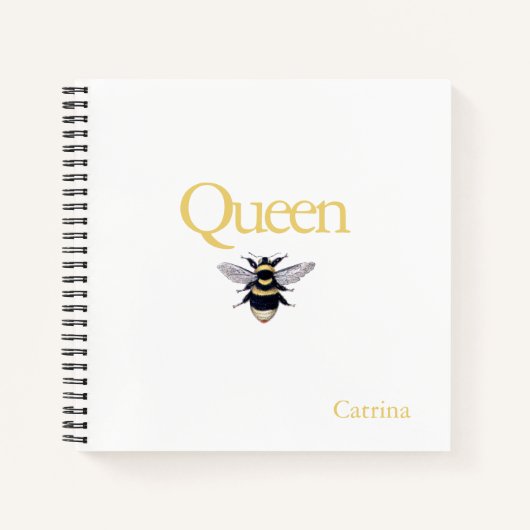 Queen Bee Bumblebee Yellow Black Journal Carnet (Devant)