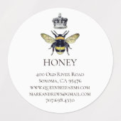 Queen Bee & Crown White Honey Labels (Design 2)