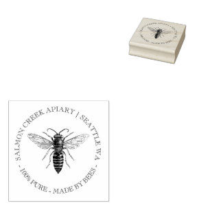 Queen Bee Custom Apiary Honing Adres Stempel
