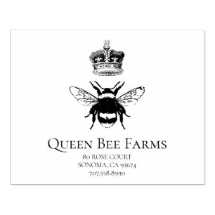 Queen Bee en Crown Apiary Boerderij of Candlemaker Rubberstempel