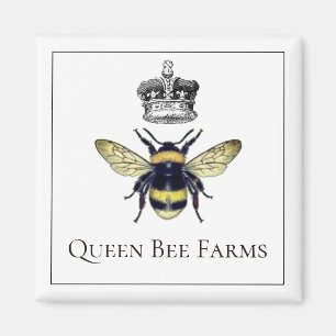 Queen Bee en Crown Boerderij of Apiary Magneet