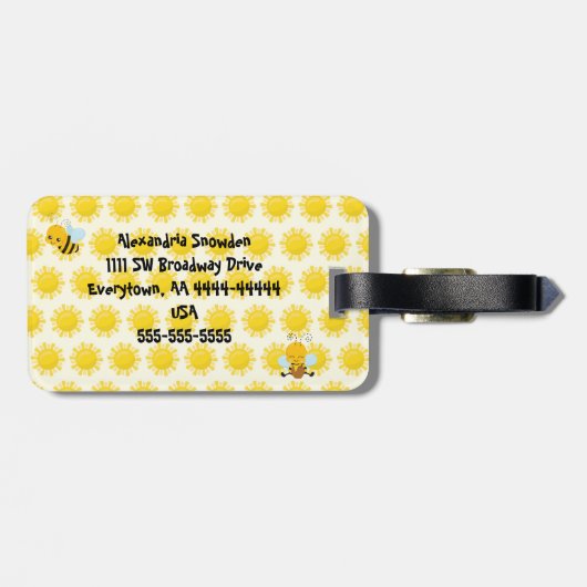 Queen Bee, étiquette bagage (Dos horizontal)