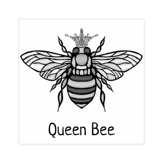 Queen Bee Fancy Kroonrubberen stempel (Afrduk)