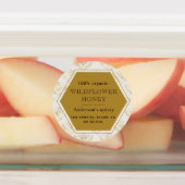 Queen Bee Gold Bijenstal Zelfklevende Honingpot Labels (Aangebracht)