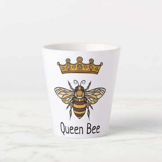 Queen Bee Gold Crown Latte Mok (Voorkant)