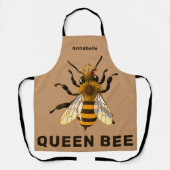 Queen Bee Gold Crown Long Apron Schort (Voorkant)