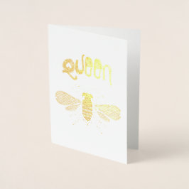 Queen Bee Gold Foil Wenskaart Folie Kaarten