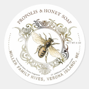 Queen Bee Gold Lijst HONEY SOAP Label