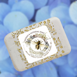 Queen Bee Gold Lijst Honey Soap Label