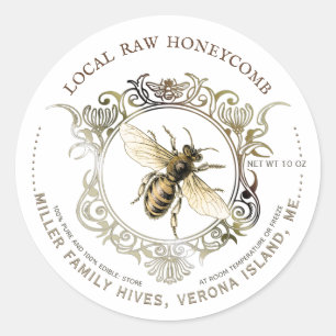 Queen Bee Gold  Lijst Raw Honeycomb Label