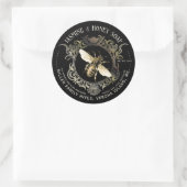 Queen Bee Gold Ornate Frame Étiquette SOAP noir (Sac)