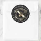Queen Bee Gold Ornnate Frame Miel Étiquette Noir (Sac)