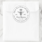  Queen Bee Honey Crown Script Wit Ronde Sticker (Tas)