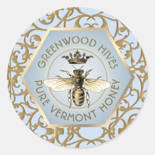  Queen Bee Honey Deksel Label (Voorkant)