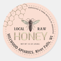Queen Bee Honey Jar Label Lokale Raw Hand gebottel