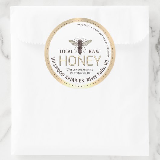 Queen Bee Honey Jar Label Lokale Raw Hand gebottel (Tas)