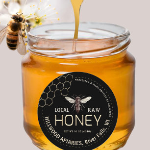 Queen Bee Honey Jar Label Lokale Raw Hand gebottel