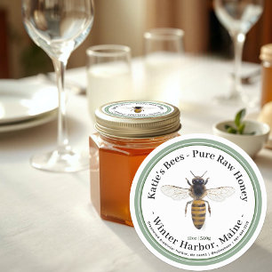 Queen Bee Honey Label met Groene Rand