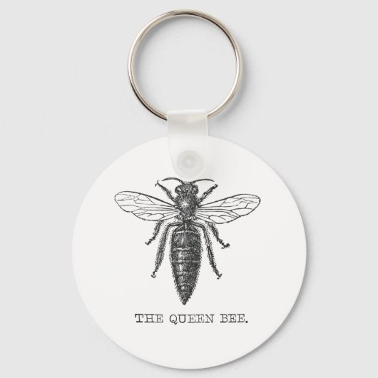 Queen Bee Illustration Bug Insect Sleutelhanger (Voorkant)