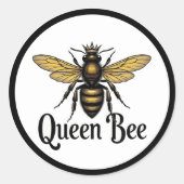 Queen Bee Latte Mug Ronde Sticker (Voorkant)
