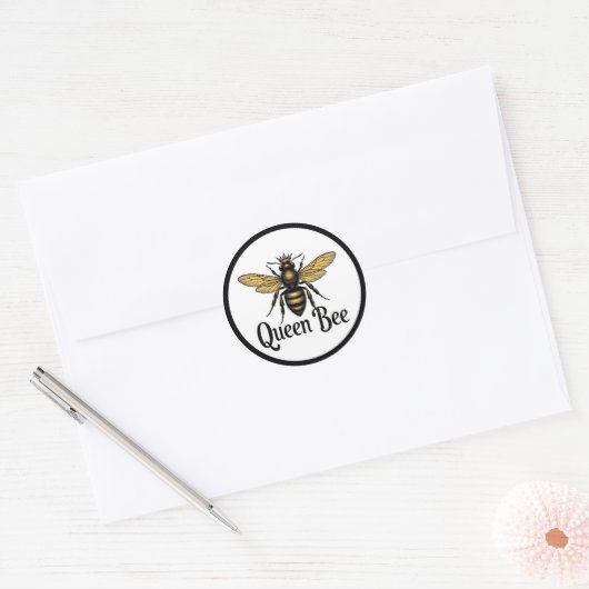 Queen Bee Latte Mug Ronde Sticker (Envelop)
