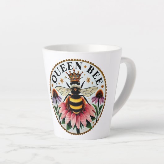 Queen Bee Moederdag Bees Latte Mok (Rechterhoek)
