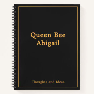 Queen Bee [Name] Zwart en Geel Notitieboek