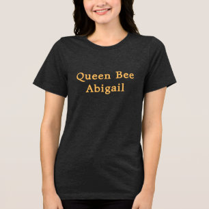 Queen Bee [Name] Zwart en Geel Tri-Blend Shirt