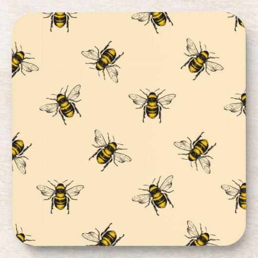 Queen Bee Pattern Bier Onderzetter (Voorkant)