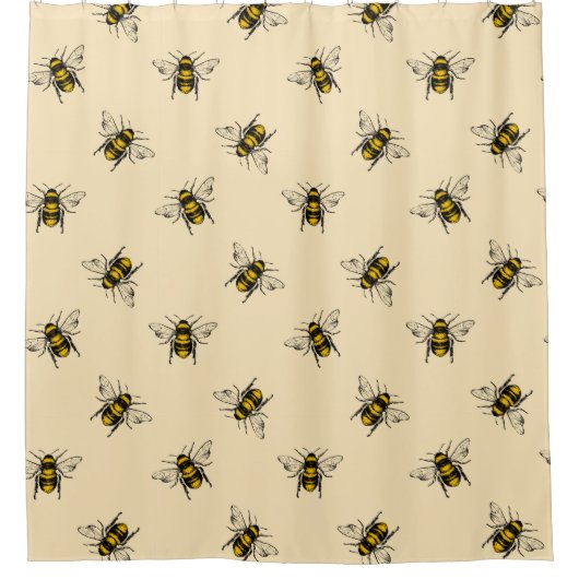 Queen Bee Pattern Douchegordijn (Voorkant)