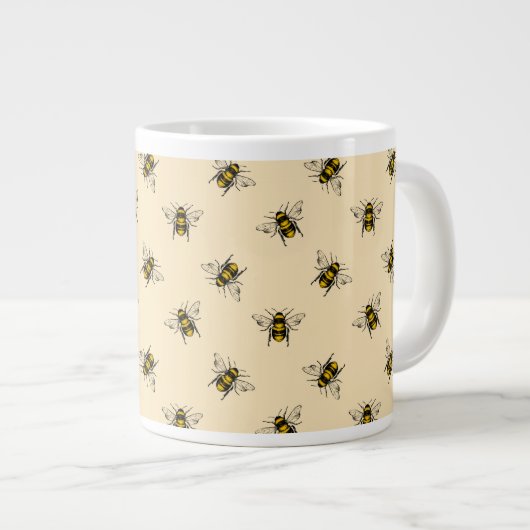 Queen Bee Pattern Extra Grote Beker (Voorkant rechts)