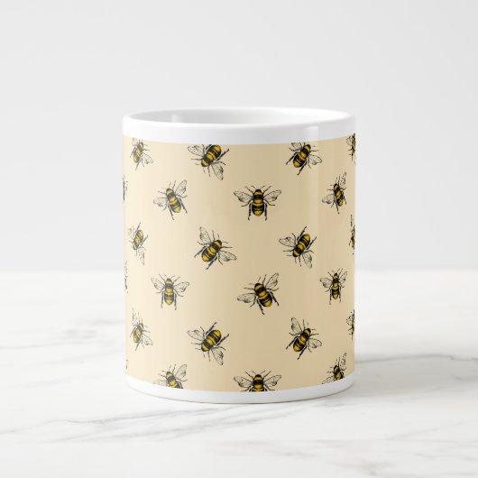 Queen Bee Pattern Extra Grote Beker (Voorkant)