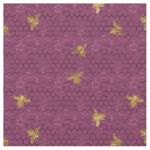 Queen Bee Pattern Fabric Stof