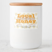Queen Bee Pattern Gepersonaliseerde Honing Jar Voedselcontainer Etiket (Voorkant)