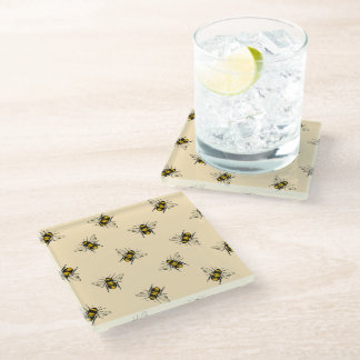 Queen Bee Pattern Glazen Onderzetter