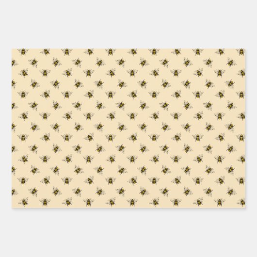 Queen Bee Pattern Inpakpapier Vel (Voorkant)