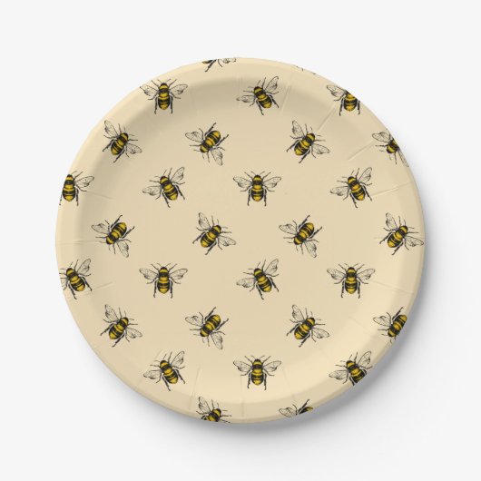 Queen Bee Pattern Papieren Bordje (Voorkant)