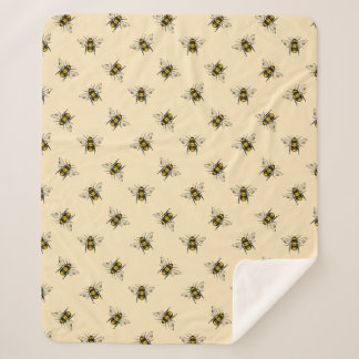 Queen Bee Pattern Sherpa Deken