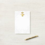 QUEEN BEE Post-It Notes - Gold Bee Crown Honeycomb (Op bureau)