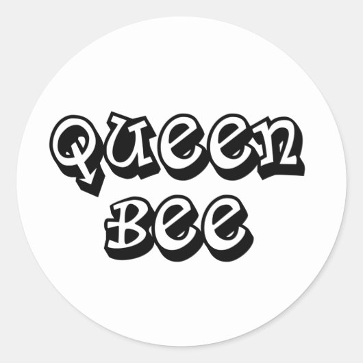 Queen Bee Ronde Sticker (Voorkant)