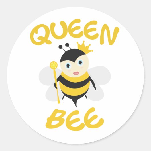 Queen Bee Ronde Sticker (Voorkant)