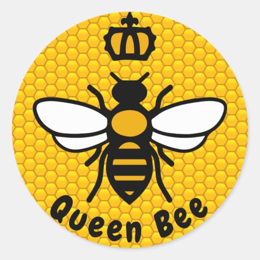 Queen Bee Ronde Sticker (Voorkant)