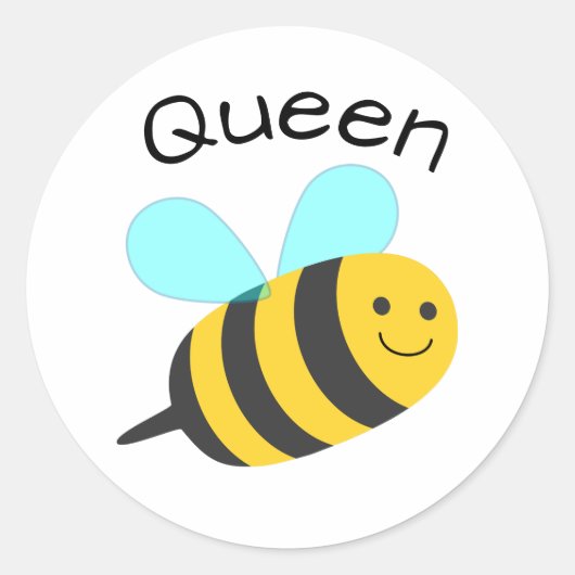 Queen Bee Ronde Sticker (Voorkant)