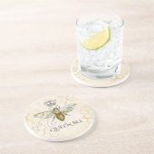  Queen Bee Royal Crown Beige Zandsteen Onderzetter (Zijkant)