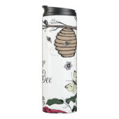 Queen Bee & Royal Crown Floral Monogram Thermosbeker (Geroteerd rechts)