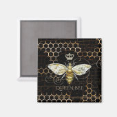  Queen Bee Royal Crown Honingraat Zwart Magneet (Voorkant / Achterkant)