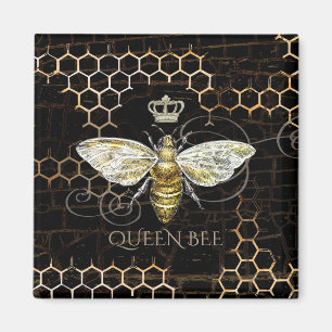 Queen Bee Royal Crown Honingraat Zwart Magneet